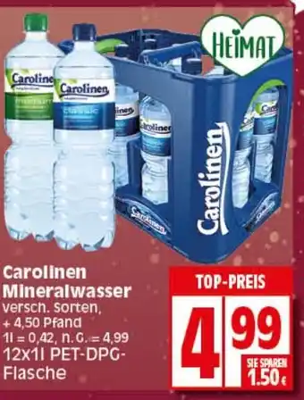 Elli Markt Carolinen Mineralwasser 12*1L Angebot