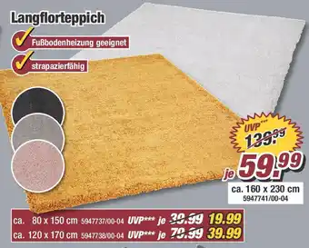 Poco Langflorteppich ca. 160 x 230 cm Angebot