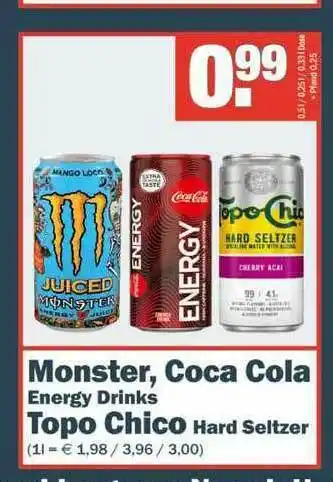 Benz Getränke Monster Coca Cola Energy Drinks Topo Chico Hard Seltzer Angebot