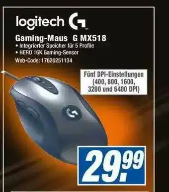 Expert Logitech Gaming-maus G Mx518 Angebot