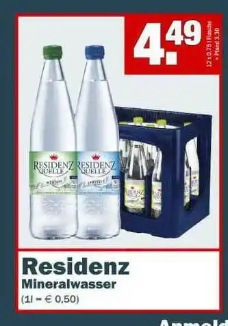 Fränky Getränke Residenz Mineralwasser Angebot