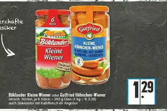 E-Center Böklunder Kleine Wiener Oder Gutfried Hähnchen-wiener Versch. Sorten Angebot