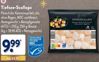 Aldi Nord Gourmet Finest Cuisine Tiefsee-Scallops 250 g Beutel Angebot