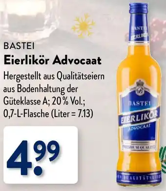 Aldi Nord BASTEI Eierlikör Advocaat 0,7 L Flasche Angebot