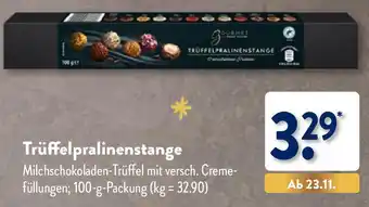 Aldi Nord Gourmet Finest Cuisine Trüffelpralinenstange 100 g Packung Angebot