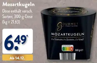 Aldi Nord Gourmet Finest Cuisine Mozartkugeln 300 g Dose Angebot