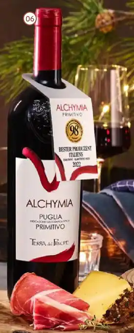 Aldi Nord ALCHYMIA TERRA DEL PRINCIPE Primitivo Puglia IGT 2021, 0,75 L Flasche Angebot