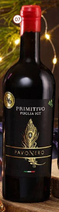 Aldi Nord PAVONERO Bio-Primitivo IGT Puglia 2022, 0,75 L Flasche Angebot