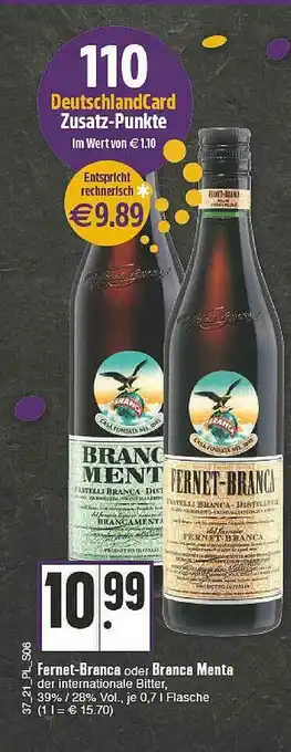 E-Center Fernet-branca Oder Branca Menta Angebot