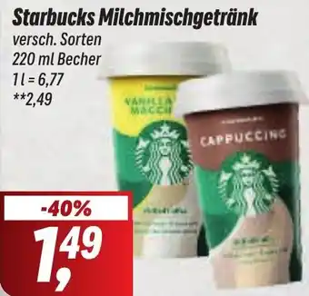 Simmel Starbucks Milchmischgetränk 220 ml Becher Angebot