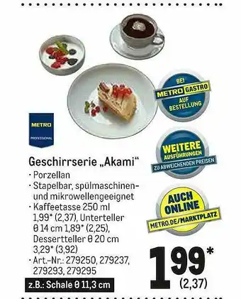 METRO Geschirrserie „akami” Metro Professional Angebot