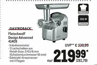 METRO Gastroback Fleischwolf Design Advanced 41409 Angebot