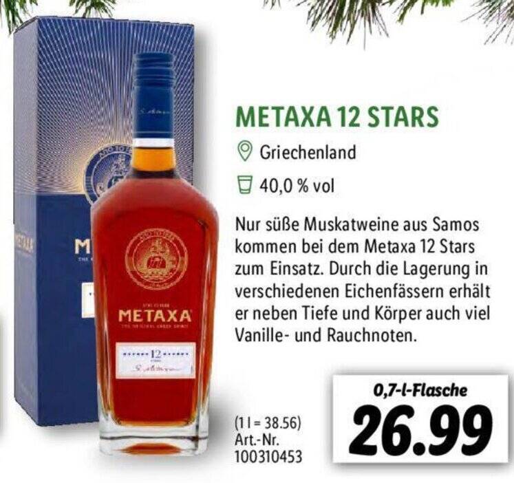 METAXA 12 STARS 0,7 L Flasche Angebot bei Lidl