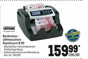 METRO Ratiotec Banknoten-zählmaschine Rapidcount B 40 Angebot