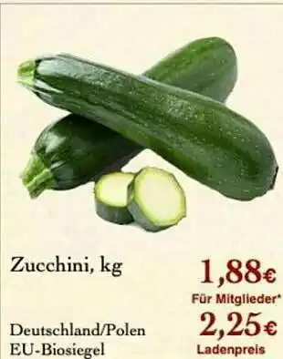 LPG Biomarkt Zucchini Angebot