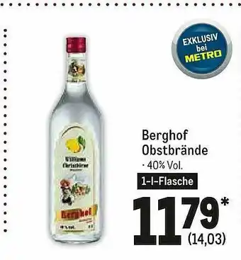 METRO Berghof Obstbrände Angebot