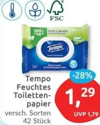 Budni Tempo Feuchtes Toilettenpapier 42 Stück Angebot