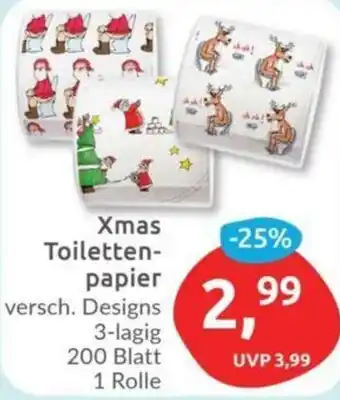 Budni Xmas Toilettenpapier 3-lagig 200 Blatt Angebot