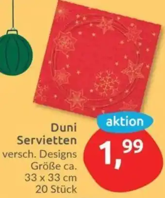 Budni Duni Servietten 20 Stück Angebot