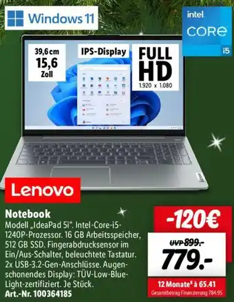 Lidl Lenovo Notebook ,,IdeaPad 5i" Angebot