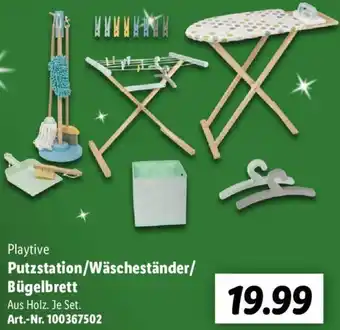 Lidl Playtive Putzstation/Wäscheständer/ Bügelbrett Angebot