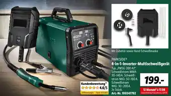 Lidl PARKSIDE 4-in-1 Inverter Multischweißgerät ,,PMSG 200 A2" Angebot