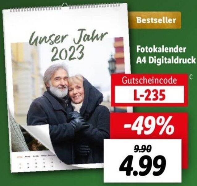 Fotokalender A4 Digitaldruck Angebot bei Lidl