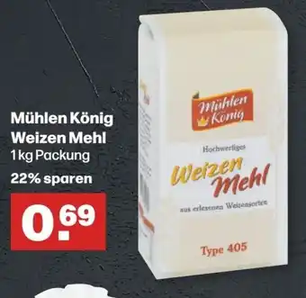 Handelshof Mühlen König Weizen Mehl 1 kg Packung Angebot