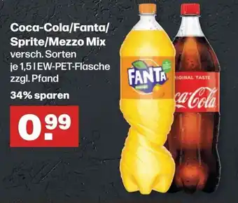 Handelshof Coca-Cola/Fanta/ Sprite/Mezzo Mix versch. Sorten 1.5L Angebot