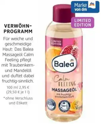 dm drogerie Balea Massageöl Calm Feeling 100 ml Angebot