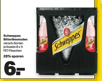 Handelshof Schweppes Bitterlimonaden versch. Sorten je Kasten 6x1L Angebot