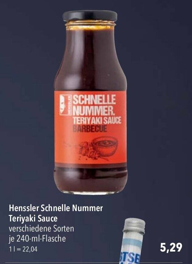 Henssler Schnelle Nummer Teriyaki Sauce verschiedene Sorten je 240ml