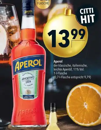 CITTI Markt Aperol APERITIVO 1L Angebot