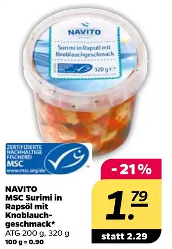 NETTO NAVITO MSC Surimi in Rapsol mit Knoblauch geschmack Angebot