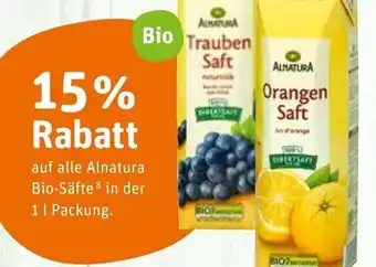 tegut Auf alle alnatura bio-safte in der 1L 15% Angebot