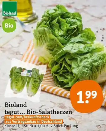 tegut Bioland tegut Bio-salatherzen Angebot