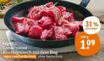 tegut tegut Landprimus rindergulasch aus dem bug  100g Angebot