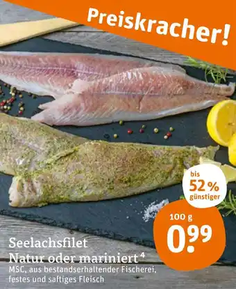 tegut Seelachsfilet natur oder mariniert 100g Angebot