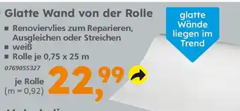 Globus Baumarkt Glatte Wand von der Rolle Angebot