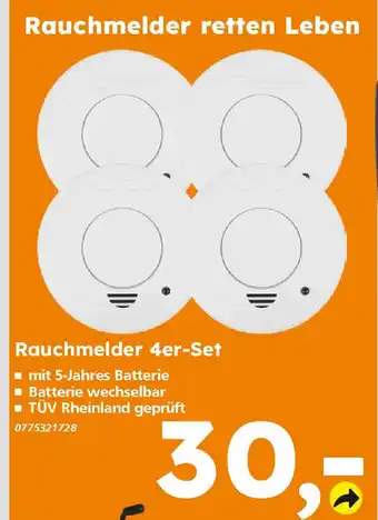 Globus Baumarkt Rauchmelder 4er-Set Angebot