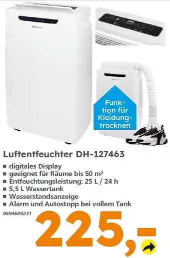 Globus Baumarkt Luftentfeuchter DH-127463 Angebot