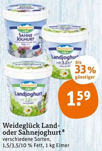 tegut Weidegluck land oder sahnejoghurt 1kg Angebot