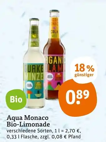 tegut Aqua monaco bio-limonade Angebot