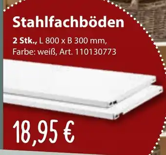 Sonderpreis Baumarkt Stahlfachböden 2 Stk., L 800 x B 300 mm, Farbe: weiß Angebot