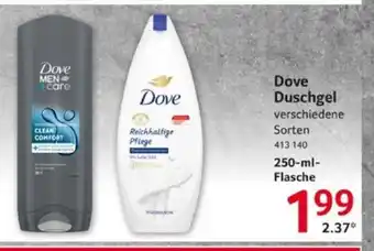 Selgros Dove Duschgel verschiedene Sorten 250-ml-Flasche Angebot