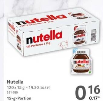 Selgros nutella 15-g-Portion Angebot