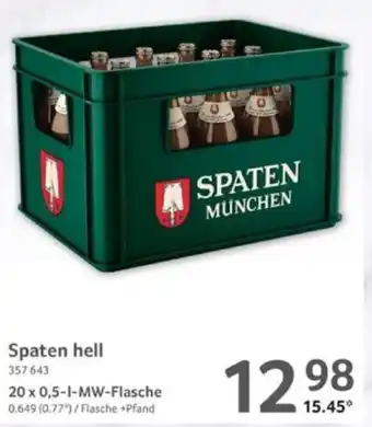 Selgros Spaten hell 20 x 0,5L Angebot