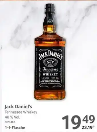 Selgros Jack Daniel's Tennessee Whiskey 40% Vol. 1L Angebot