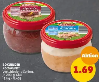 PENNY BÖKLUNDER Kochwurst 200 g Glas Angebot