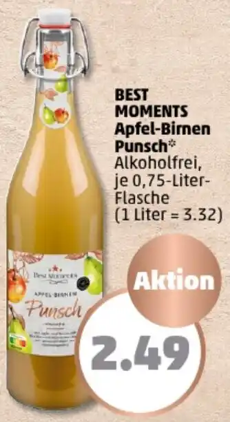 PENNY BEST MOMENTS Apfel-Birnen Punsch 0,75 Liter Flasche Angebot